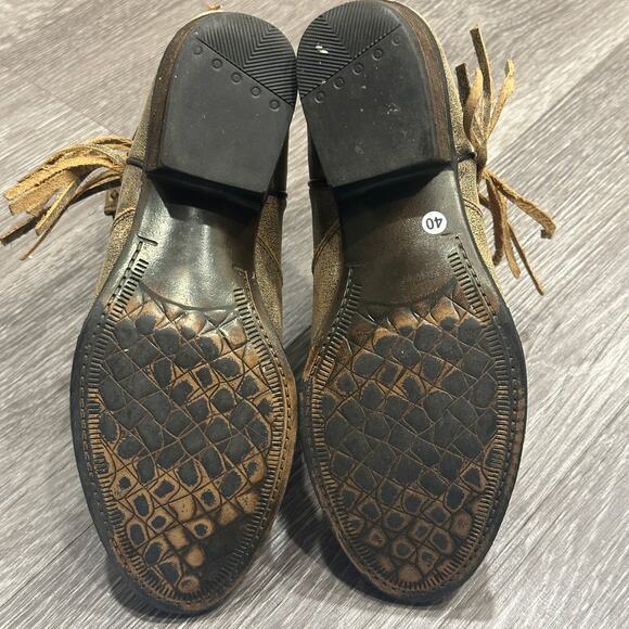 Very Volatile Lookout Fringe Bootie Tan Leather Western Ankle Boots Sz 8.5 Boho - Picture 7 of 9